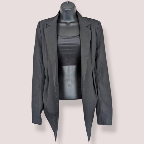 Costa Blanca Draped Black Blazer - Picture 1 of 7